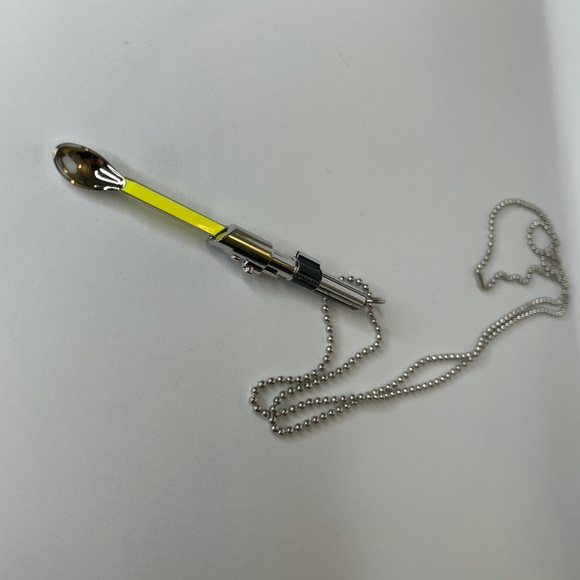 Mini spoon necklace Star Wars inspired Light Saber small tiny spoon pendant glow - Picture 3 of 3